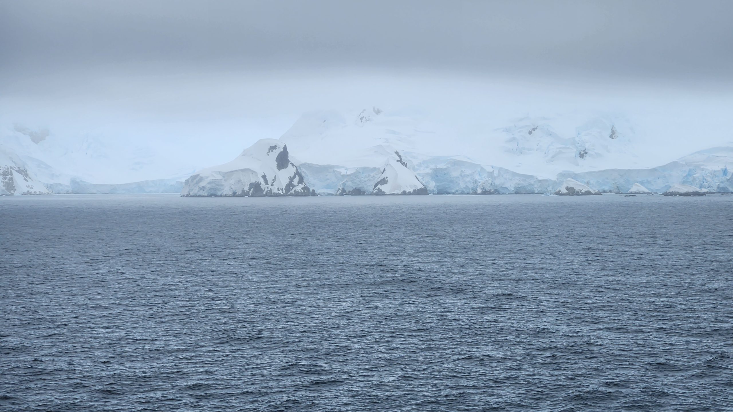 Ice covered mountains along the Antarctic Peninsula